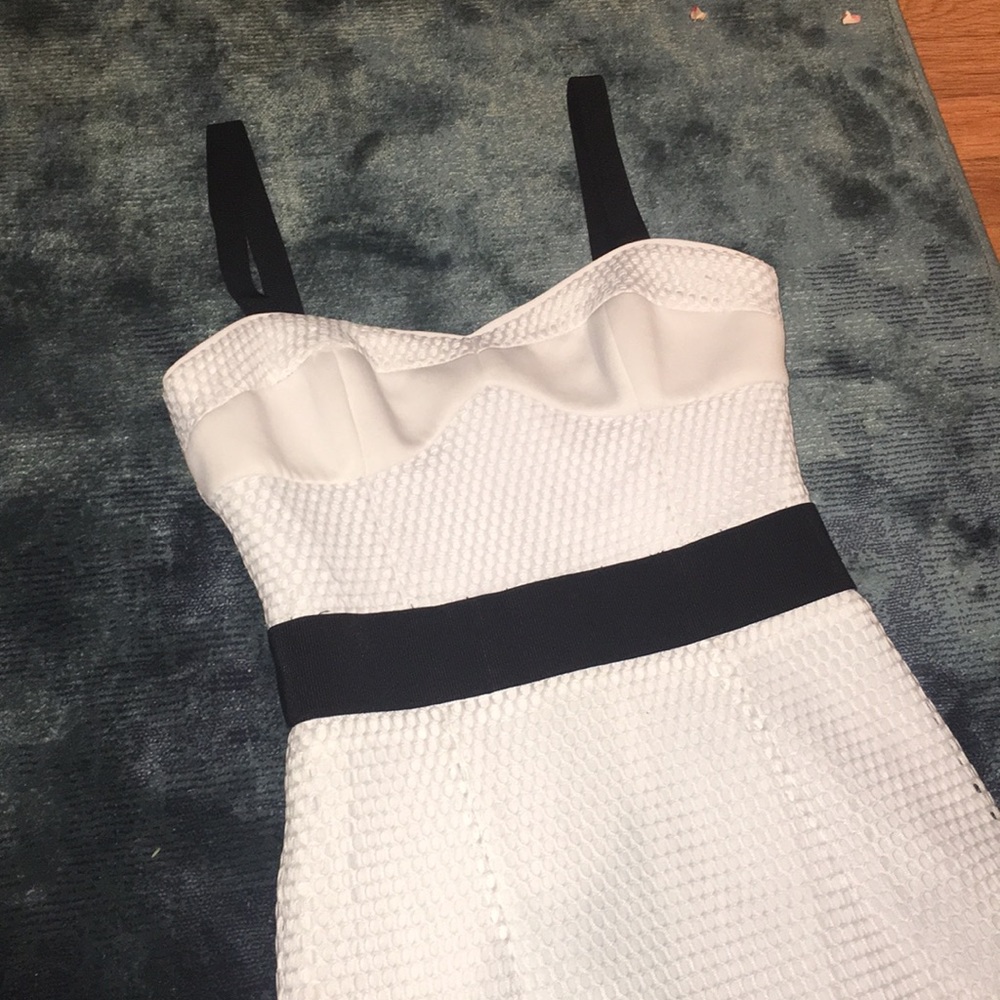 Milly White Fishnet Bustier Dress